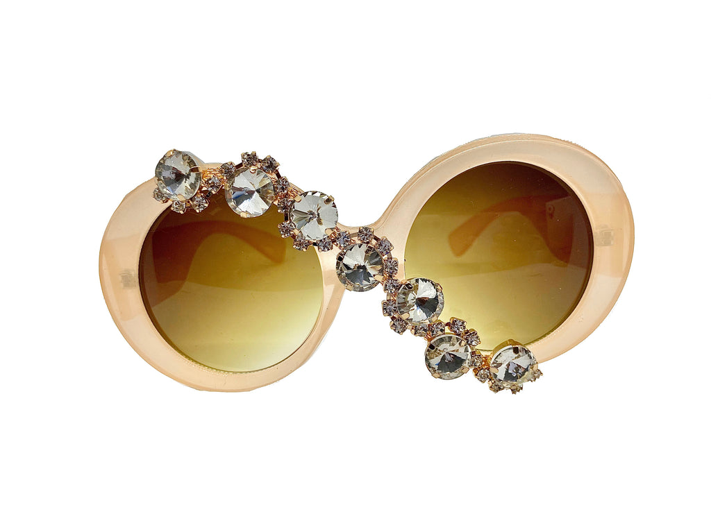 Curvy Peach Round Sunglasses