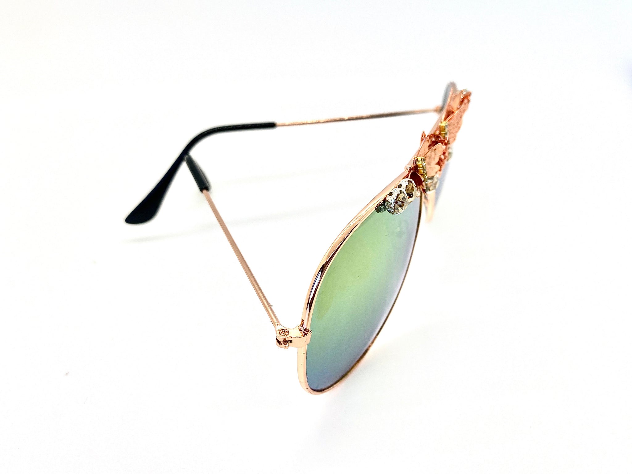 Butterfly Rose Gold Aviator Sunglasses