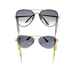 Falling Rhinestone Aviator Sunglasses