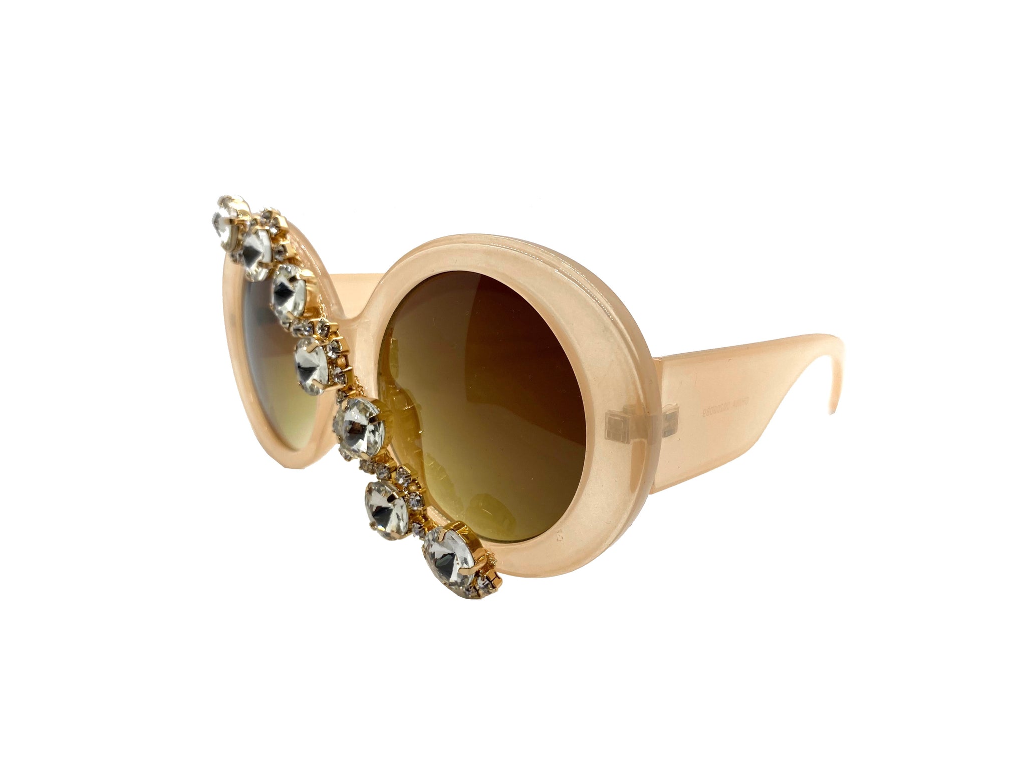 Curvy Peach Round Sunglasses