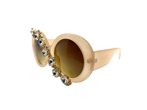 Curvy Peach Round Sunglasses