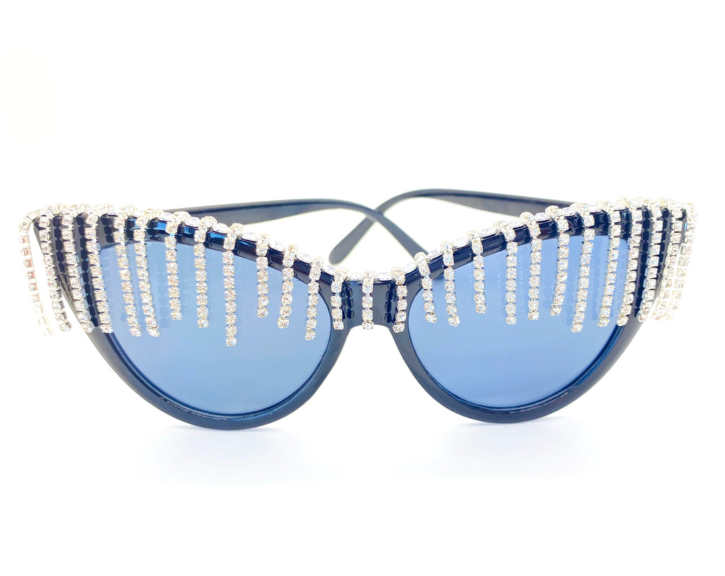Rhinestone Trim Cat Eye Sunglasses