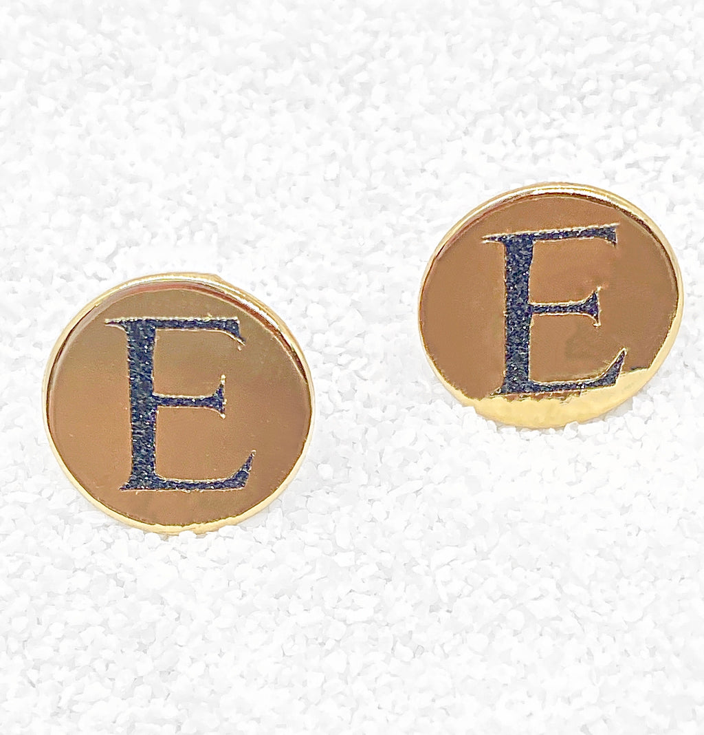 Initial Gold Color Earrings
