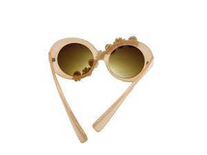 Curvy Peach Round Sunglasses