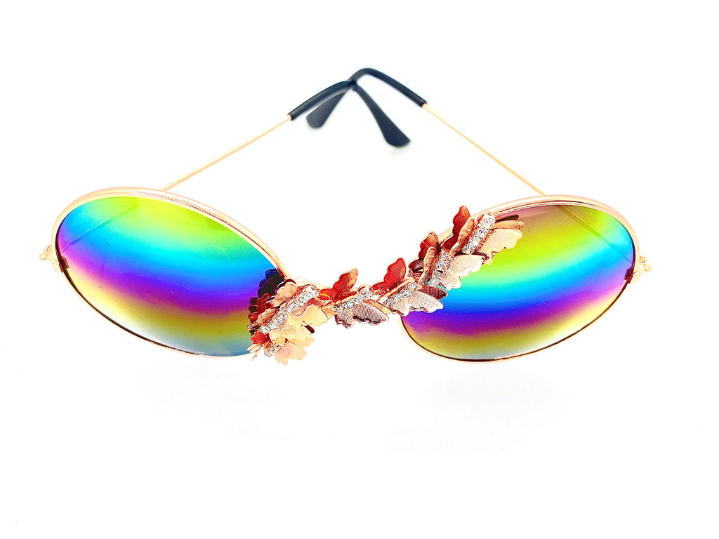 Butterfly Rainbow Round Sunglasses
