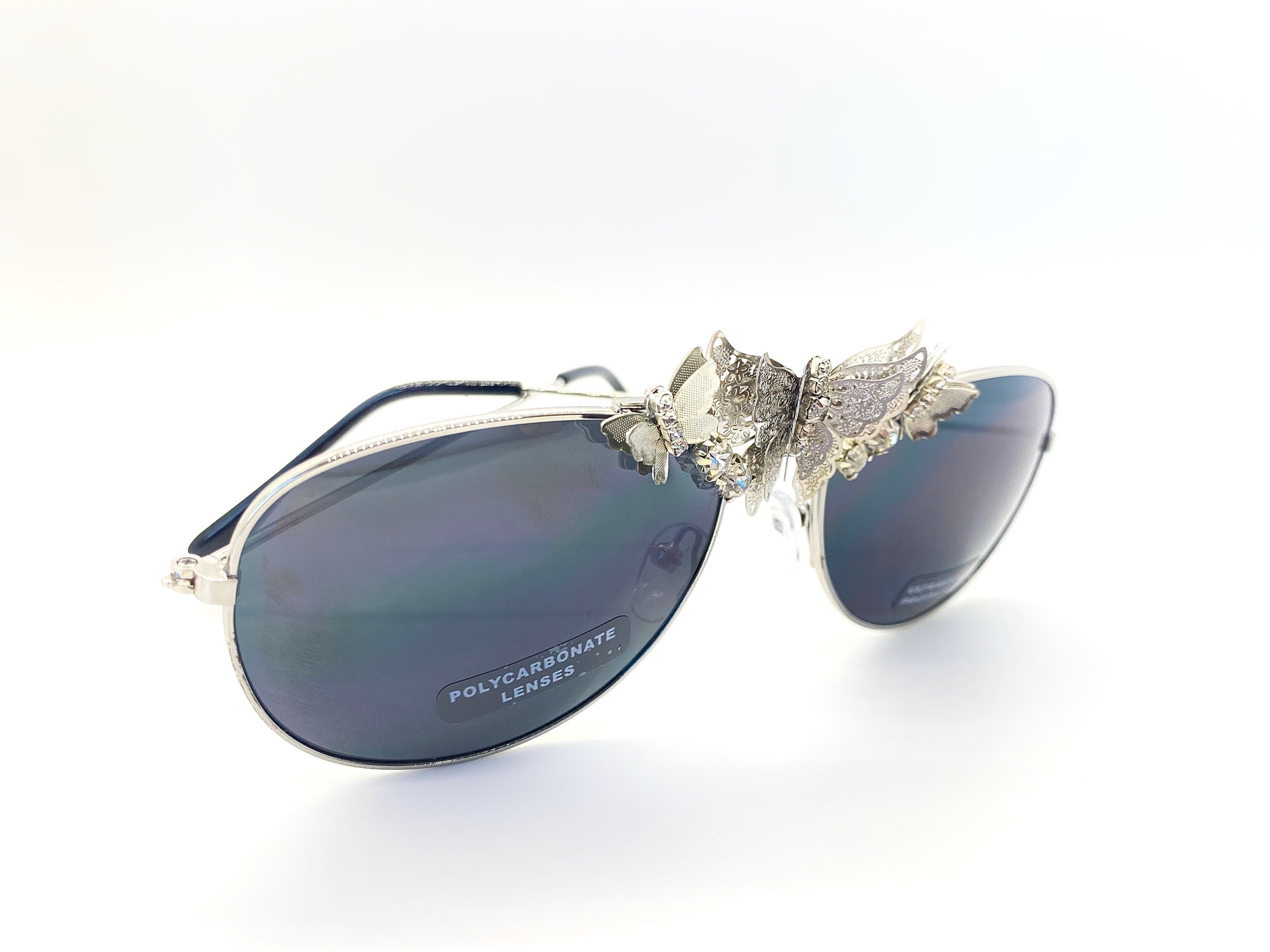 Butterfly Silver Mini Aviator Sunglasses