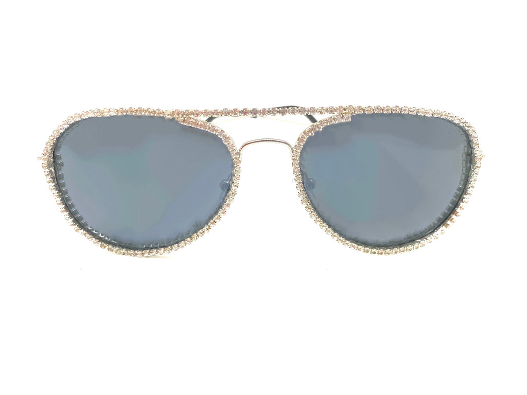 Rhinestone Mini Aviator Sunglasses