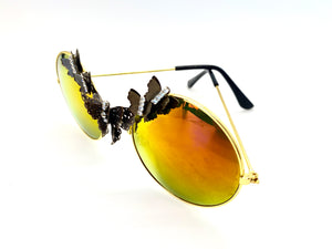 Butterfly Brown Round Sunglasses