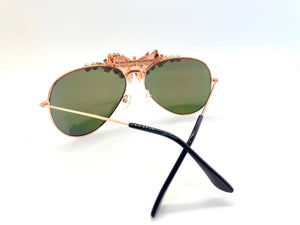 Butterfly Rose Gold Aviator Sunglasses
