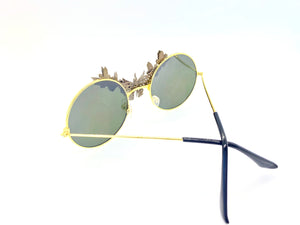 Butterfly Brown Round Sunglasses