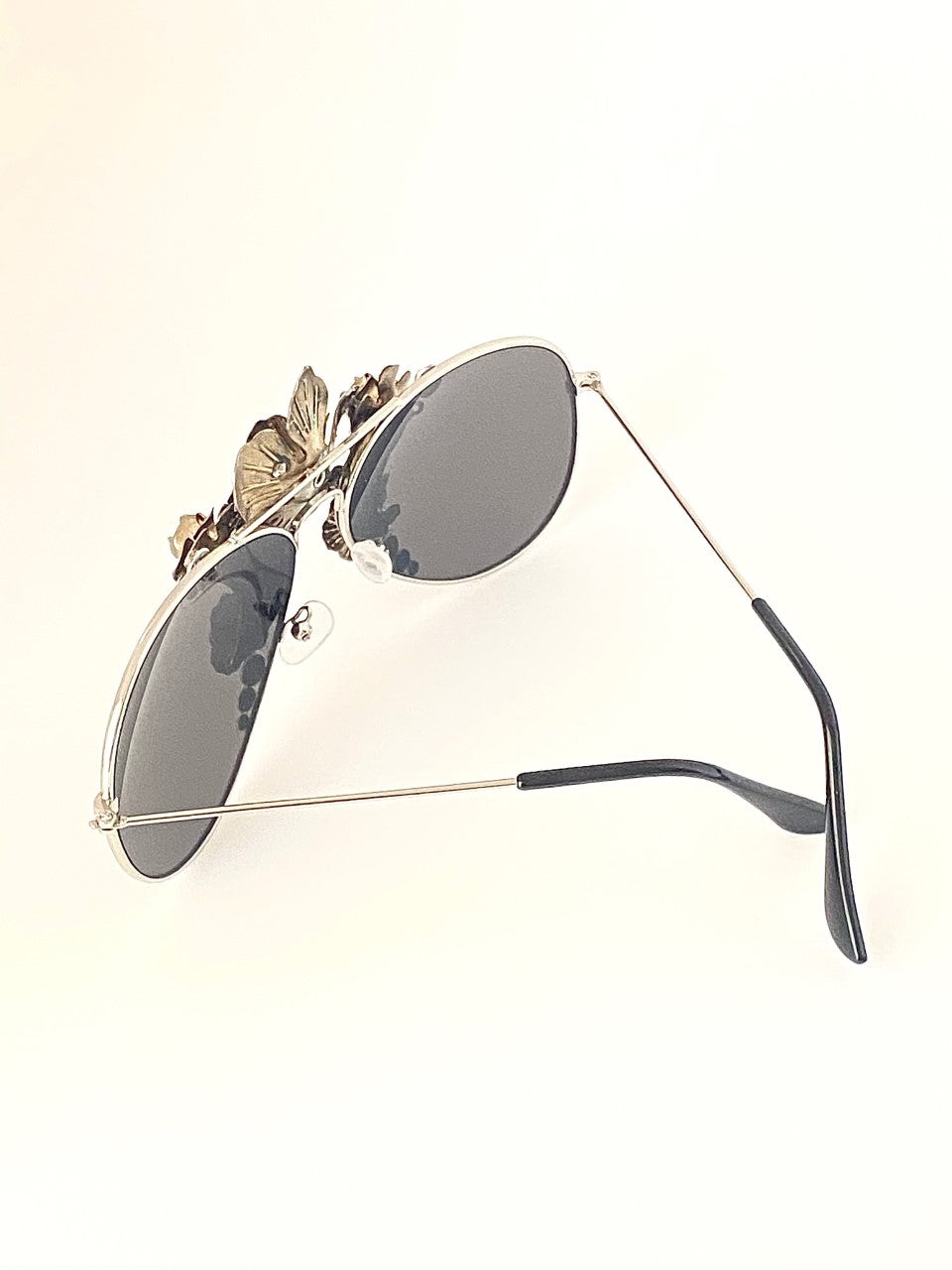 Silver and Gold Floral Aviator Sunglasses